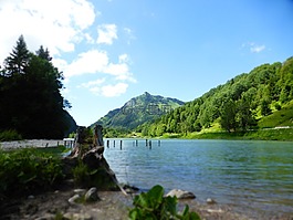 moutain,湖,景观