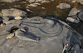 sahasralinga,石,雕塑