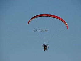 滑翔傘,藍(lán)色的天空,降落傘