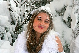 女孩,雪,冬季