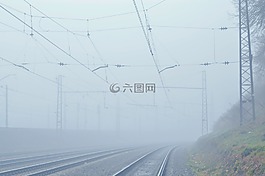 霧,濕,鐵路