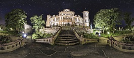 城堡,夜,德國