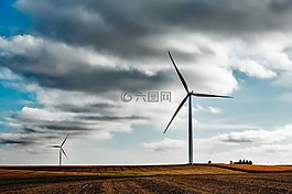 風電場,農場,農村