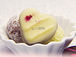 米色,白巧克力,心臟