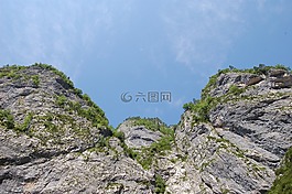 山,天空,孤獨的高峰