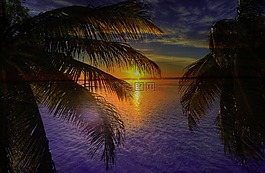 浪漫,日落,abendstimmung