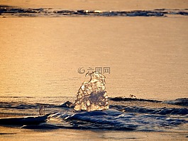 冰,湖,水