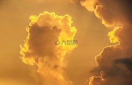 云,積云,日落