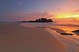 日落,景觀,海