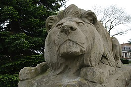 獅子,雕塑,臥獅