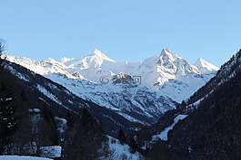 山,瑞士,冬天