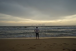 男子,日落,pavansakaram