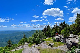 山,天空,藍(lán)色