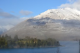 自然,白雪皑皑的山,雪山