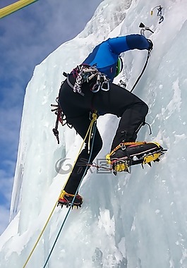 冰登山者,爬,冰