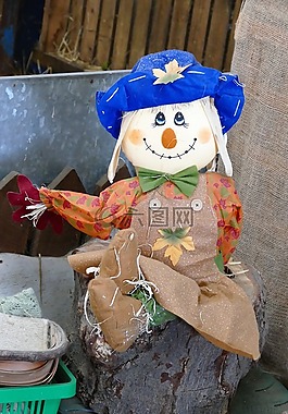 稻草人,娃娃,花园