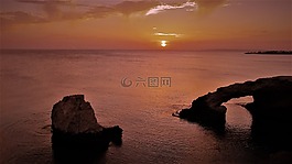 日落,黃昏,海