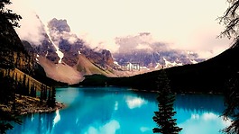 奧地利,山,湖