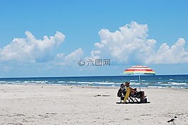 海濱,放松,海灘