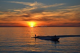 日落,暮光之城,海