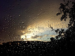 窗格,雨,滴