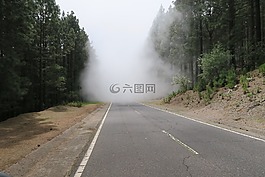 云,煙,道路