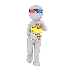 白人男性,3d模型,孤立