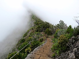 霧,樓梯,山