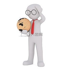 白人男性,3d模型,孤立
