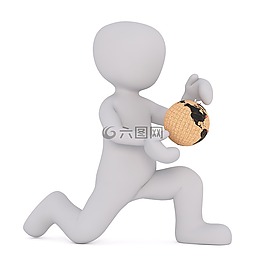 白人男性,3d模型,孤立