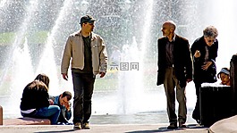 噴泉,人的,人類