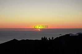 日落,海,地平線
