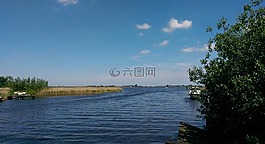 夏季,湖,東弗里斯
