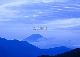 富士山,云,山