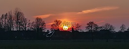 日落,太陽,全景