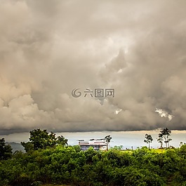天空,云,日落