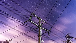 動漫風,電線桿,夜晚