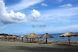 海灘,陽(yáng)傘,沙灘