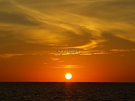 日落,海,全景