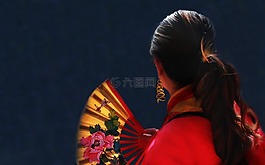 女子,紅色,風(fēng)扇