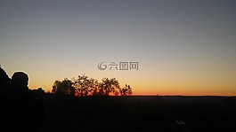 地平線,日落,美麗