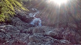 瀑布,山,奧地利
