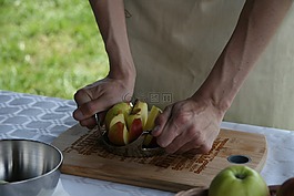 苹果,切片苹果,秋