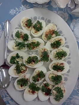野餐鸡蛋,教会自助,食品