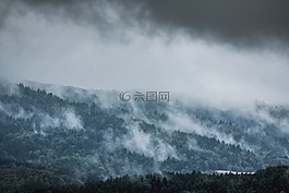 霧,段,雨