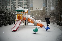 雪,游樂場,冬季