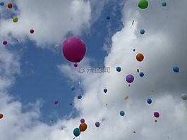 氣球,天空,云