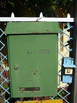 郵箱,綠色,老