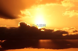日落,太阳,乌云