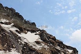 雪,山,天空